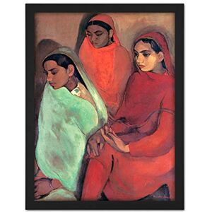 Artery8 Sher-Gil Group Of Three Girls Indian Painting Artwork Framed Wall Art Print 18X24 Inch Artery8 Sher-Gil Group Of Three Girls Indian Painting Artwork Framed Wall Art Print 18X24 Inch