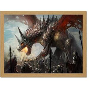 Wee Blue Coo Painting Drawing Fantasy Monster Dragon Battle Cool Large Framed Art Print Poster Wall Decor 18x24 inch Wee Blue Coo Painting Drawing Fantasy Monster Dragon Battle Cool Large Framed Art Print Poster Wall Decor 18x24 inch