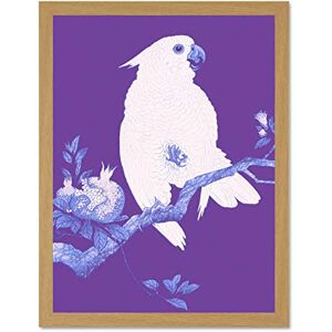 Wee Blue Coo Purple Cockatoo By Ohara Koson Large Light Oak Framed Art Print Wall Poster 18x24 inch Wee Blue Coo Purple Cockatoo By Ohara Koson Large Light Oak Framed Art Print Wall Poster 18x24 inch