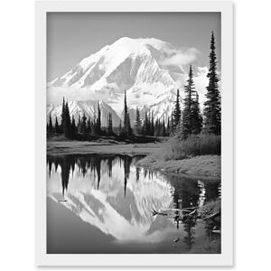Artery8 Mount McKinley Reflecting on Wonder Lake Tranquil Water Black and White Photograph Scenic Mountain Valley Landscape Artwork Framed Wall Art Print A4 Artery8 Mount McKinley Reflecting on Wonder Lake Tranquil Water Black and White Photograph Scenic Mountain Valley Landscape Artwork Framed Wall Art Print A4