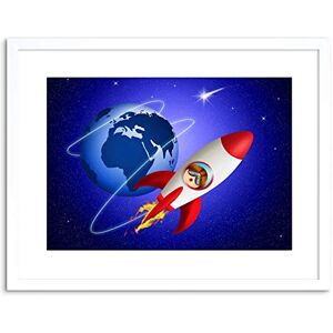 Wee Blue Coo KIDS SPACE SHIP ROCKET SPACEMAN EARTH FRAMED PRINT F97X4332 Wee Blue Coo KIDS SPACE SHIP ROCKET SPACEMAN EARTH FRAMED PRINT F97X4332