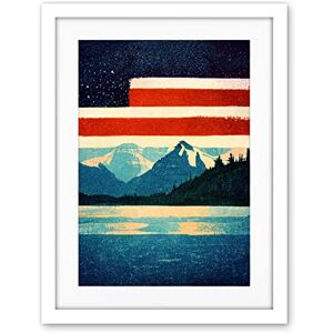 Wee Blue Coo Glacier National Park American Flag Design Iconic Artwork Framed Wall Art Print 18X24 Inch Wee Blue Coo Glacier National Park American Flag Design Iconic Artwork Framed Wall Art Print 18X24 Inch