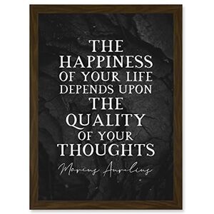 Artery8 Slate Quote Marcus Aurelius Happiness Quality Thoughts Inspiring Artwork Framed Wall Art Print A4 Artery8 Slate Quote Marcus Aurelius Happiness Quality Thoughts Inspiring Artwork Framed Wall Art Print A4
