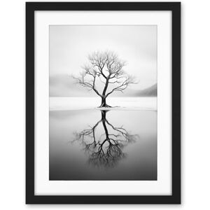 Artery8 Lone Tree by Frozen Lake Winter Landscape Black and White Photograph Artwork Framed Wall Art Print 18X24 Inch Artery8 Lone Tree by Frozen Lake Winter Landscape Black and White Photograph Artwork Framed Wall Art Print 18X24 Inch