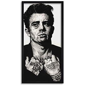 Wee Blue Coo James Dean Tattoo Wayne Maguire Inked Ikons Long Panel Framed Wall Art Print Wee Blue Coo James Dean Tattoo Wayne Maguire Inked Ikons Long Panel Framed Wall Art Print