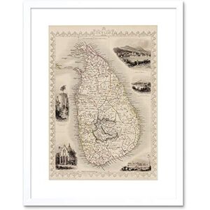 Wee Blue Coo Ceylon Sri Lanka Map Framed Wall Art Print Wee Blue Coo Ceylon Sri Lanka Map Framed Wall Art Print