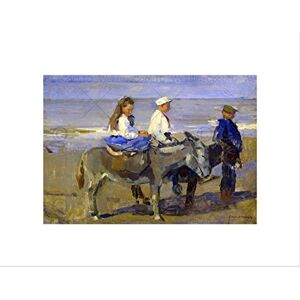 Wee Blue Coo Painting Seascape Study Beach Israels Girl Boy Donkey Wall Art Print Wee Blue Coo Painting Seascape Study Beach Israels Girl Boy Donkey Wall Art Print