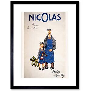 Wee Blue Coo Ad Nicolas Wine Merchant Vintner Nectar Bottle Paris Framed Wall Art Print Wee Blue Coo Ad Nicolas Wine Merchant Vintner Nectar Bottle Paris Framed Wall Art Print