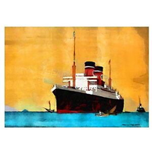 Wee Blue Coo Painting Blue Star Line Cruise Ship Boat Wall Art Print Wee Blue Coo Painting Blue Star Line Cruise Ship Boat Wall Art Print