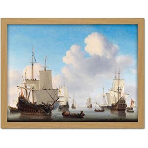 Artery8 Van De Velde Dutch Ships In A Calm Sea Artwork Framed Wall Art Print 18X24 Inch Artery8 Van De Velde Dutch Ships In A Calm Sea Artwork Framed Wall Art Print 18X24 Inch