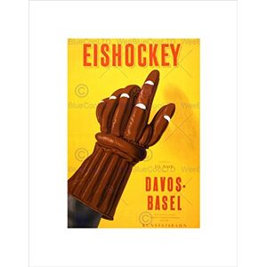 Wee Blue Coo Ad Ice Hockey Match Basel Davos Sport Glove Switzerland Wall Art Print Wee Blue Coo Ad Ice Hockey Match Basel Davos Sport Glove Switzerland Wall Art Print