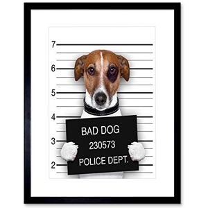 Wee Blue Coo Jack Russell Dog Mugshot Police Bad Picture Framed Wall Art Print Wee Blue Coo Jack Russell Dog Mugshot Police Bad Picture Framed Wall Art Print
