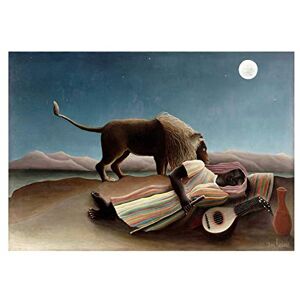 Wee Blue Coo Painting Lion Henri Rousseau La Zingara Addormentata Wall Art Print Wee Blue Coo Painting Lion Henri Rousseau La Zingara Addormentata Wall Art Print