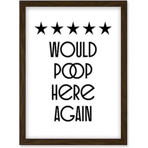 Artery8 Funny Toilet Review Sign - Framed - A4 - Art Artery8 Funny Toilet Review Sign - Framed - A4 - Art