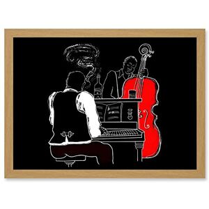 Wee Blue Coo Musicians Jazz Piano Illustration Red Bass Bar Music Artwork Framed Wall Art Print A4 Wee Blue Coo Musicians Jazz Piano Illustration Red Bass Bar Music Artwork Framed Wall Art Print A4