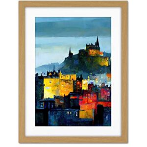 Doppelganger33 LTD Colourful Modern Edinburgh Castle Cityscape Acrylic Painting Artwork Framed Wall Art Print 18X24 Inch Doppelganger33 LTD Colourful Modern Edinburgh Castle Cityscape Acrylic Painting Artwork Framed Wall Art Print 18X24 Inch