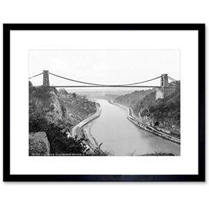 Wee Blue Coo CLIFTON SUSPENSION BRIDGE 1900 VINTAGE OLD BW FRAMED ART PRINT MOUNT B12X2445 Wee Blue Coo CLIFTON SUSPENSION BRIDGE 1900 VINTAGE OLD BW FRAMED ART PRINT MOUNT B12X2445