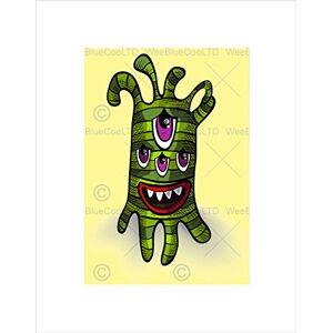 Wee Blue Coo PAINTING DRAWING BIZARRE GREEN MONSTER CARTOON FRAMED ART PRINT MOUNT B12X13194 Wee Blue Coo PAINTING DRAWING BIZARRE GREEN MONSTER CARTOON FRAMED ART PRINT MOUNT B12X13194
