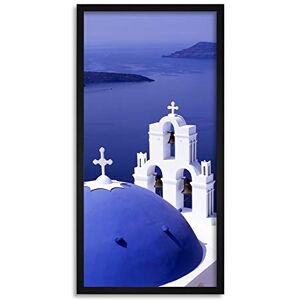 Wee Blue Coo Santorini Church Dome Greece Long Panel Framed Wall Art Print Wee Blue Coo Santorini Church Dome Greece Long Panel Framed Wall Art Print