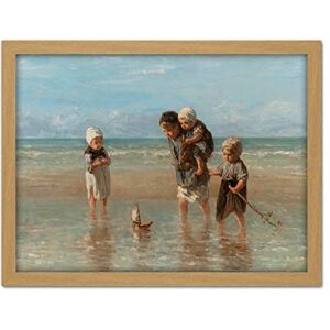 Artery8 Jozef Israels Children Of The Sea Bathing Painting Artwork Framed Wall Art Print 18X24 Inch Artery8 Jozef Israels Children Of The Sea Bathing Painting Artwork Framed Wall Art Print 18X24 Inch