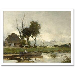 Artery8 Weissenbruch Autumn Landscape Cottage Painting Art Print Framed Poster Wall Decor 12x16 inch Artery8 Weissenbruch Autumn Landscape Cottage Painting Art Print Framed Poster Wall Decor 12x16 inch