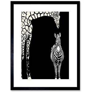 Wee Blue Coo Painting Illustration Abstract Zebra Giraffe Zoo Framed Wall Art Print Wee Blue Coo Painting Illustration Abstract Zebra Giraffe Zoo Framed Wall Art Print