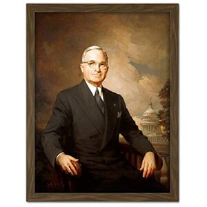 Fine Art Prints Kempton Portrait President Harry Truman USA Painting Large Framed Art Print Poster Wall Decor 18x24 in Fine Art Prints Kempton Portrait President Harry Truman USA Painting Large Framed Art Print Poster Wall Decor 18x24 in