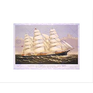 Wee Blue Coo Paintings Three Brothers Clipper Ship Sail Mast Sea Framed Art Print B12X9946 Wee Blue Coo Paintings Three Brothers Clipper Ship Sail Mast Sea Framed Art Print B12X9946