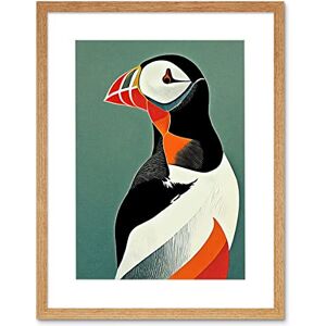 Wee Blue Coo Bright Bold Colourful Atlantic Puffin Bird Portrait Artwork Framed Wall Art Print 12X16 Inch Wee Blue Coo Bright Bold Colourful Atlantic Puffin Bird Portrait Artwork Framed Wall Art Print 12X16 Inch