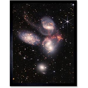 Artery8 NASA James Webb Space Telescope Stephans Quintet NIRCam and MIRI Composite Image Five Galaxies Art Print Framed Poster Wall Decor 12x16 inch Artery8 NASA James Webb Space Telescope Stephans Quintet NIRCam and MIRI Composite Image Five Galaxies Art Print Framed Poster Wall Decor 12x16 inch