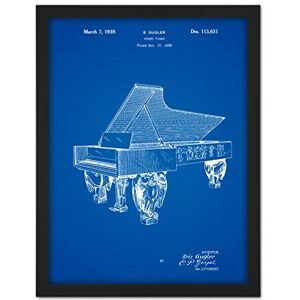 Artery8 Gugler Steinway Grand Piano Classical Music 1939 Patent Plan Artwork Framed Wall Art Print 18X24 Inch Artery8 Gugler Steinway Grand Piano Classical Music 1939 Patent Plan Artwork Framed Wall Art Print 18X24 Inch