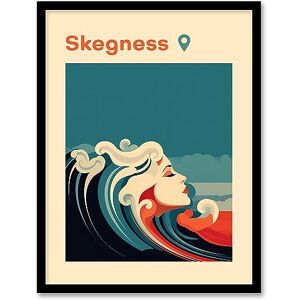 Artery8 The Seaside Calls Skegness Beach England UK Modern Woman of the Waves Sea Siren Ocean Artwork Framed Wall Art Print 18X24 Inch Artery8 The Seaside Calls Skegness Beach England UK Modern Woman of the Waves Sea Siren Ocean Artwork Framed Wall Art Print 18X24 Inch