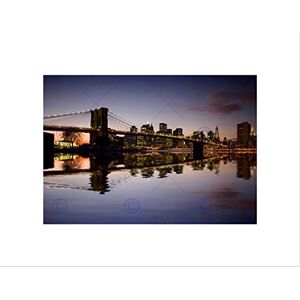 Wee Blue Coo Brooklyn Bridge Cityscape Night Light Picture Wall Art Print Wee Blue Coo Brooklyn Bridge Cityscape Night Light Picture Wall Art Print
