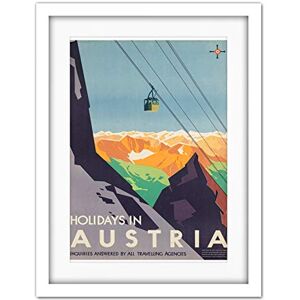 Wee Blue Coo Austria Travel Ski Lift Alpine Artwork Framed Wall Art Print 18X24 Inch Wee Blue Coo Austria Travel Ski Lift Alpine Artwork Framed Wall Art Print 18X24 Inch