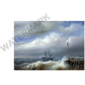 Wee Blue Coo Painting Clays Rough Sea In Stormy Weather Wall Art Print Wee Blue Coo Painting Clays Rough Sea In Stormy Weather Wall Art Print