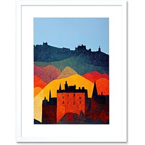 Wee Blue Coo Edinburgh In Autumn Scotland Scottish Modern Folk Art Multi Coloured Cityscape Artwork Framed Wall Art Print 12X16 Inch Wee Blue Coo Edinburgh In Autumn Scotland Scottish Modern Folk Art Multi Coloured Cityscape Artwork Framed Wall Art Print 12X16 Inch
