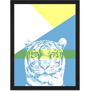 Wee Blue Coo Bold Animals Blue Tiger Large Framed Art Print Wall Poster 18x24 inch Wee Blue Coo Bold Animals Blue Tiger Large Framed Art Print Wall Poster 18x24 inch