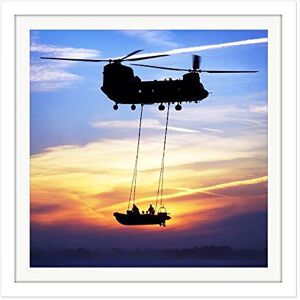 Artery8 Military UK Chinook Helicopter Royal Marines Square Wooden Framed Wall Art Print Picture 16X16 Inch Artery8 Military UK Chinook Helicopter Royal Marines Square Wooden Framed Wall Art Print Picture 16X16 Inch