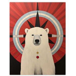 Wee Blue Coo Find Your North Star Polar Bear Red Extra Large XL Wall Art Poster Print Wee Blue Coo Find Your North Star Polar Bear Red Extra Large XL Wall Art Poster Print