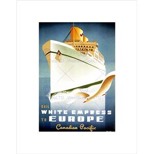 Wee Blue Coo TRAVEL OCEAN LINER WHITE EMPRESS SHIP BOAT GULL CANADA FRAMED PRINT B12X12401 Wee Blue Coo TRAVEL OCEAN LINER WHITE EMPRESS SHIP BOAT GULL CANADA FRAMED PRINT B12X12401