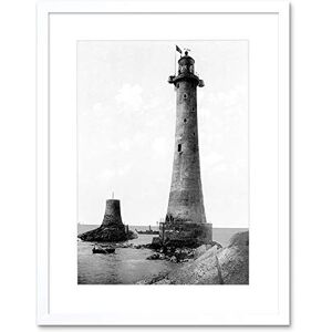 Wee Blue Coo Vintage Photo Eddystone Lighthouse Plymouth Framed Wall Art Print Wee Blue Coo Vintage Photo Eddystone Lighthouse Plymouth Framed Wall Art Print