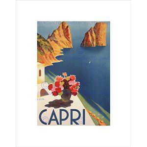 Wee Blue Coo TRAVEL TOURISM ITALY CAPRI ISLAND SUN FLOWERS SEA FRAMED ART PRINT B12X4683 Wee Blue Coo TRAVEL TOURISM ITALY CAPRI ISLAND SUN FLOWERS SEA FRAMED ART PRINT B12X4683