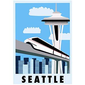 Wee Blue Coo Travel Seattle Washington Monorail Space Needle Picture Wall Art Print Wee Blue Coo Travel Seattle Washington Monorail Space Needle Picture Wall Art Print