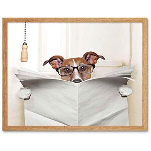Wee Blue Coo Photo Mock Up Jack Russell Toilet Reading Newspaper Affiche Art Print Framed Poster Wall Decor 12X16 Inch Wee Blue Coo Photo Mock Up Jack Russell Toilet Reading Newspaper Affiche Art Print Framed Poster Wall Decor 12X16 Inch