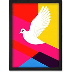 Wee Blue Coo White Peace Dove Vibrant Colourful Geometric Multi Colour Graphic Design Artwork Framed Wall Art Print A4 Wee Blue Coo White Peace Dove Vibrant Colourful Geometric Multi Colour Graphic Design Artwork Framed Wall Art Print A4