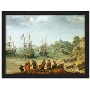 Artery8 Adam Willaerts Ships Off A Rocky Coast Painting Artwork Framed Wall Art Print 18X24 Inch Artery8 Adam Willaerts Ships Off A Rocky Coast Painting Artwork Framed Wall Art Print 18X24 Inch