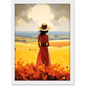 Artery8 Golden Countryside by the Sea Oil Painting Woman Looking over Horizon in Coastal Farmland Landscape Artwork Framed A3 Wall Art Print Artery8 Golden Countryside by the Sea Oil Painting Woman Looking over Horizon in Coastal Farmland Landscape Artwork Framed A3 Wall Art Print