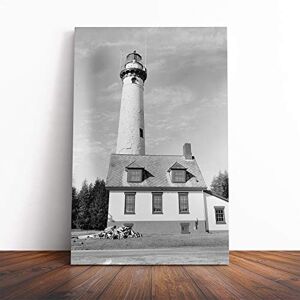 Big Box Art Canvas Print Wall Art Architecture Lighthouse Presque Isle Light Station, Haer, MI Framed Picture Home Decor for Kitchen, Living Room, Bedroom, Multi-Colour, 30x20 Inch Big Box Art Canvas Print Wall Art Architecture Lighthouse Presque Isle Light Station, Haer, MI Framed Picture Home Decor for Kitchen, Living Room, Bedroom, Multi-Colour, 30x20 Inch