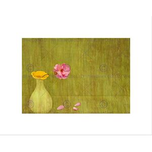 Wee Blue Coo Composition Flower Vase Pink Petals Yellow Scratch Wall Art Print Wee Blue Coo Composition Flower Vase Pink Petals Yellow Scratch Wall Art Print