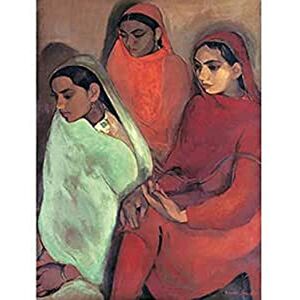 Artery8 Sher-Gil Group Of Three Girls Indian Painting Art Print Canvas Premium Wall Decor Poster Mural Artery8 Sher-Gil Group Of Three Girls Indian Painting Art Print Canvas Premium Wall Decor Poster Mural